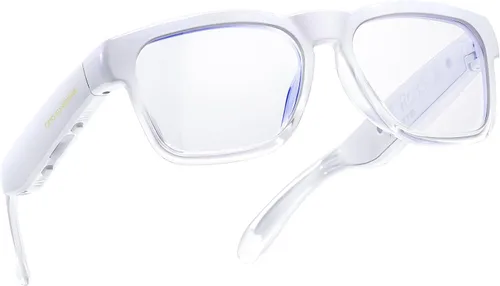 Vista 13 de OhO gafas inteligentes, gafas de sol polarizadas con altavoz Bluetooth, protección UV para atletismo/aire libre y control de voz, unisex (lente gris)