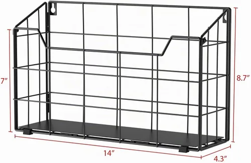 Vista 2 de Univivi Paquete de 3 organizadores de archivos de pared para colgar de 14