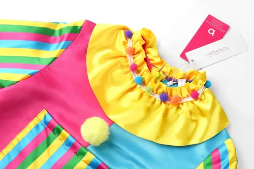 Vista 3 de ReliBeauty Disfraz de payaso para niños y niñas, disfraz de circo con peluca