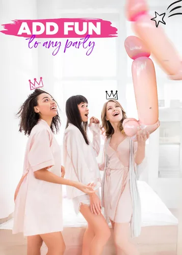 Vista 7 de Globo de despedida de soltera 2 piezas – Inflable para pene Willy despedida de soltera, globos de fiesta de despedida de soltera, fiesta