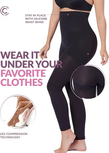 Vista 4 de CURVEEZ Faja moldeadora de cintura alta para mujer moldeador de cuerpo con control de abdomen, adelgazante de muslos y levantamiento de glúteos