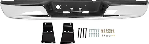 Vista 8 de ECOTRIC Conjunto de parachoques trasero compatible con Dodge Ram 1500 2500 3500 W/License 2002-2009, luz de placa de repuesto para CH1103111