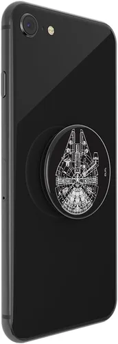 Vista 3 de PopSockets Agarre adhesivo para teléfono, soporte, soporte para teléfono, Star Wars - Millenium Falcon Aluminio