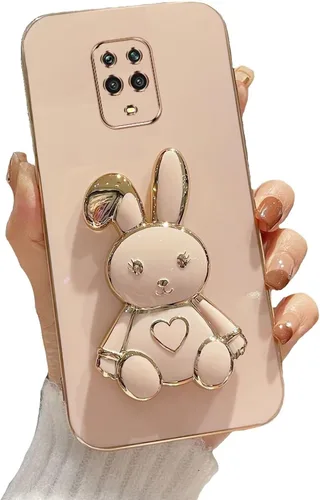 Vista 32 de Funda con soporte de conejo de corazón para Xiaomi Redmi A1, galvanizado suave TPU protector delgado a prueba de golpes con lindo conejito soporte