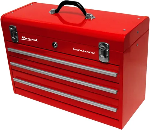 Vista 5 de Homak Industrial - Caja de herramientas de fricción de 20 pulgadas con 2 cajones, revestimiento en polvo marrón Winkle, BW00202200