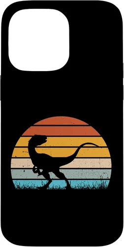 Vista 21 de Retro Sunset Jurassic Velociraptor Dinosaur Case for iPhone 17