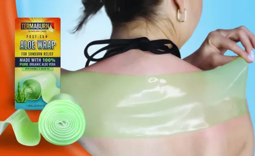 Vista 8 de TermaBurn Envoltura de aloe portátil para aliviar las quemaduras solares: tratamiento después del sol con hidrogel inspirado en el hospital