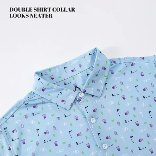 Vista 6 de DEOLAX Polo para hombre que absorbe la humedad, ajuste seco, camiseta de golf para hombre, ajuste regular, estampado de moda, manga corta