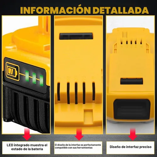 Vista 4 de 18V 20V 4.0Ah 5.0Ah 10-Cell 18650 - Carcasa de batería de repuesto para Dewalt DCB200, DCB201, DCB203, DCB204, DCB205 Kit de reparación de bricolaje