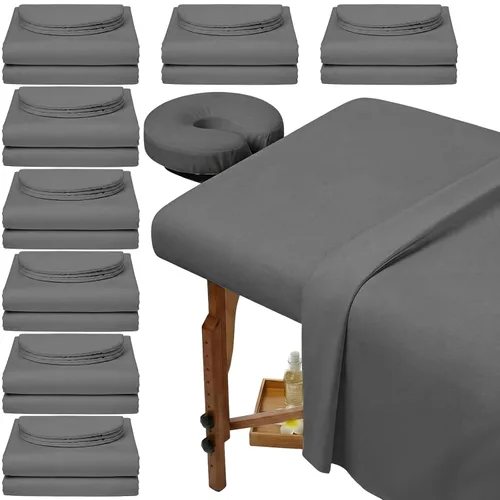 Vista 8 de Oudain Juego de 8 sábanas de microfibra suave para mesa de masaje, juego de 3 piezas, incluye funda para mesa de masaje, sábana bajera ajustable