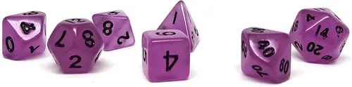 Vista 24 de Mini colección de dados poliédricos de 0.394 pulgadas - Incluye un D20, D12, D10, D8, D6, D4 y D00 (Aqua Shine)