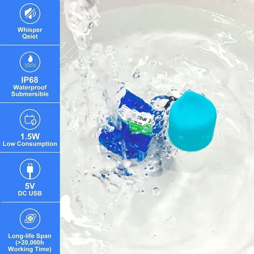 Vista 3 de Bomba de fuente de agua para gatos, fuente para mascotas, bomba de repuesto sin luz LED, motor DR-DC160 para dispensador de bebidas para gatos