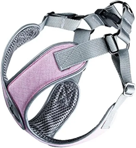 Vista 3 de arnés de perro ajustable perro tirando chaleco arnés acolchado collar reflectante 9.8 foot suave mascota arnés para perros medianos y pequeños