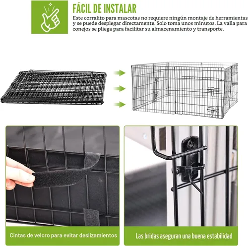 Vista 6 de GUTINNEEN Jaula para Mascotas de Conejo Correr Extensión Interior Pequeño Corral para Animales (Solo Corral)
