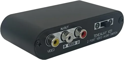 Vista 3 de Interruptor AV de 2 vías RCA Switcher 2 en 1 Salida Video compuesto L/R Caja selector de audio estéreo para consolas de juegos DVD STB -V21