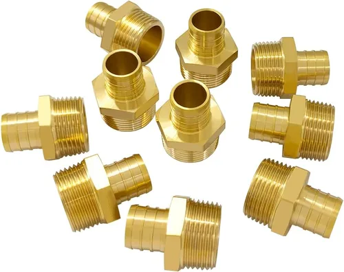 Vista 9 de Hooshing Paquete de 5 adaptadores macho Pex de 1/2 pulgada x 1/2 pulgada NPT de latón