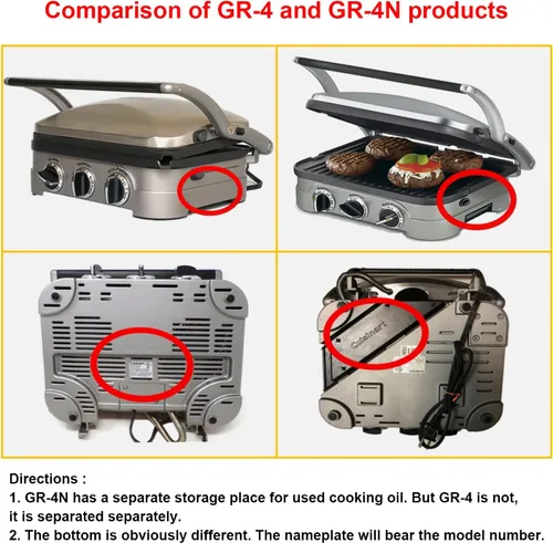 Vista 3 de Placas de gofres solo para Cuisinart Griddler GR-4N, GR-5B, GR-6 y GRID-8N Series, revestimiento antiadherente para hornear placas de gofres por