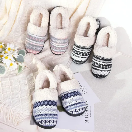 Vista 7 de Evshine Pantuflas mullidas de espuma viscoelástica con parte trasera cerrada para mujer, con forro polar, para interiores y exteriores