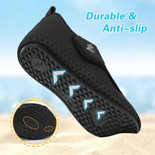 Vista 4 de LeIsfIt Water Shoes for Women Men Wide Swim Beach Barefoot Shoes Quick Dry Aqua Socks for Pool Diving Boating River Yoga Lake Surf