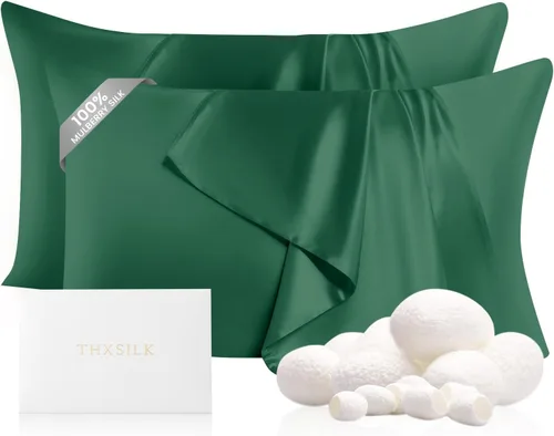Vista 39 de THXSILK Funda de almohada 100% seda de morera para la salud del cabello y la piel, funda de almohada suave y lisa de 22 momme con cremallera oculta