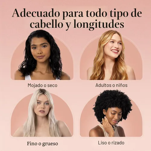 Vista 6 de Kitsch Cepillo desenredante - Cepillo suave para todo tipo de cabello - Negro Flexible Bristles for All Hair Types - Dry or Wet Detangling Hair