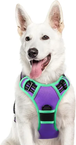 Vista 70 de Eagloo Arnés para perro pequeño, sin tirones, chaleco de servicio con tiras reflectantes y asa de control, ajustable y cómodo para caminar, arnés