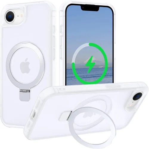 Vista 136 de CHAOFEnG Funda magnética compatible con iPhone 11 con soporte, prueba de caídas de grado militar, compatible con imán, anillo translúcido, parte