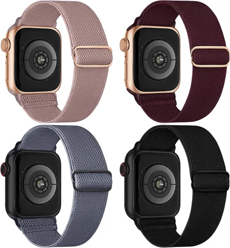 Vista 34 de 4 Pack Stretchy Solo Loop Compatible with Apple Watch Bands Women Men