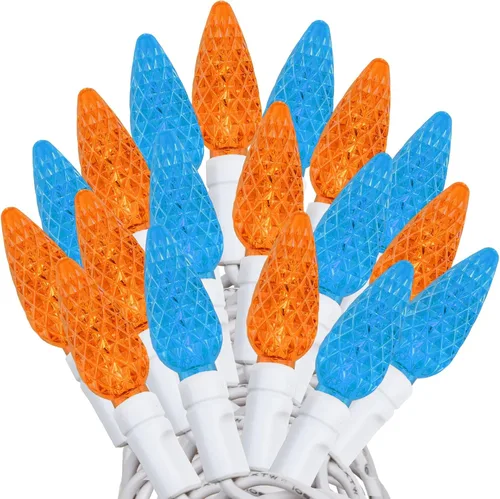 Vista 30 de Novelty Lights - Mini juego de 70 luces C6 LED de Navidad, serie de luces de grado comercial para exteriores, cable verde, 24 pies