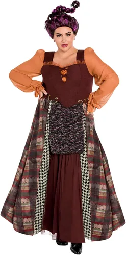 Vista 4 de Spirit Halloween Hocus Pocus - Disfraz de Mary Sanderson para adultos, con licencia oficial, cosplay de bruja, disfraz de TV y película, Rojo