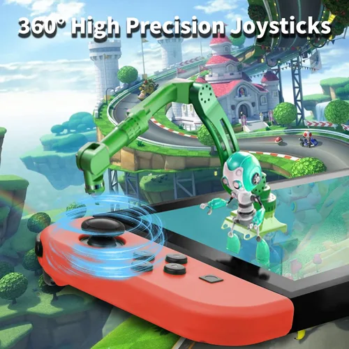 Vista 2 de PPCgrop Joy Con para Nintendo SwitchLiteOLED, reemplazo mejorado para Switch Joycon LR Soporte de doble vibracióncontrol de movimientodespertador
