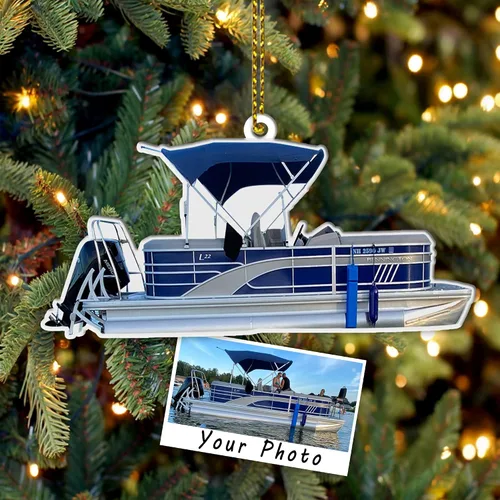 Vista 3 de adorno de Navidad con foto personalizada para los amantes de las motocicletas American Victory por Kool-Kool, decoración de árbol de Navidad