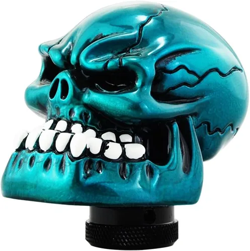 Vista 13 de Pomo para palanca de cambios automática con forma de calavera, color negro