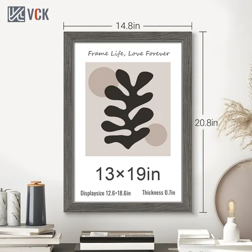 Vista 147 de VCK Marcos para póster de madera maciza de 22.375 x 34 pulgadas, marco de fotos A1 negro con montaje en pared, paquete de 3