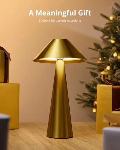 Vista 9 de Bojim Lámpara de mesa inalámbrica recargable, luces LED de mesa inalámbricas, funciona con pilas, táctil para 3 colores regulables, impermeable IP54