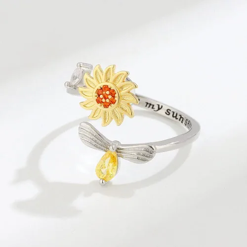 Vista 3 de Anillo de ansiedad anti estrés, anillo ajustable, joyería de fiesta para mujer