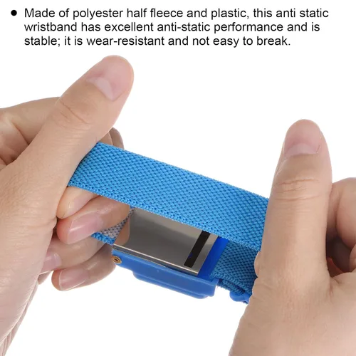 Vista 4 de MECCANIXITY Correa de muñeca antiestática, pulsera antiestática ESD ajustable inalámbrica con pulsera de repuesto para reparación de electrónica