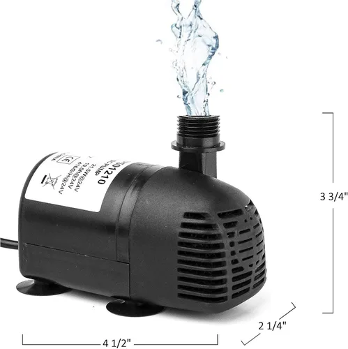 Vista 3 de Bomba de agua sumergible sin escobillas de 12V - 24V DC, 410GPH, para fuente solar, estanque de peces y acuario