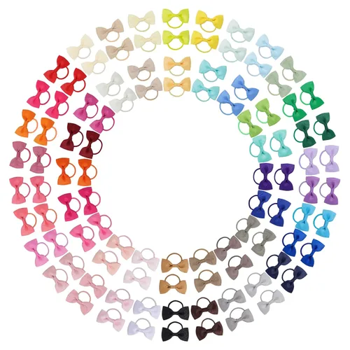 Vista 14 de 40 lazos para el pelo de 2 pulgadas para bebés y niñas, mini boutique, cinta elástica para el cabello, accesorios para niños pequeños