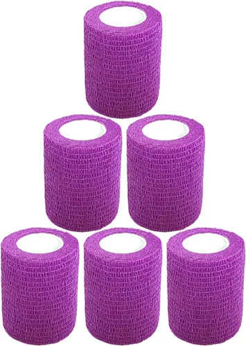 Vista 13 de Baisunt Paquete de 6 vendajes cohesivos de 1 pulgada, cinta autoadhesiva autoadhesiva autoadhesiva transpirable para muñeca, tobillo, deportes, Negro