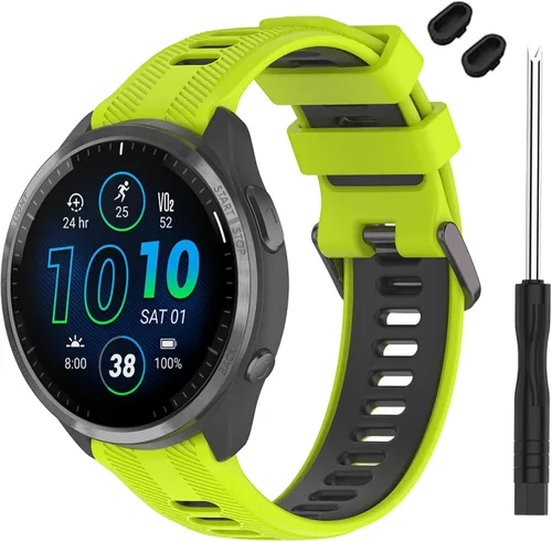 Vista 21 de Correa compatible con reloj Garmin Forerunner 965 – Correa de repuesto de silicona suave para reloj inteligente 965 para mujeres y hombres