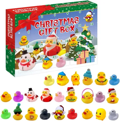 Vista 5 de Calendario de Adviento 2024, patos de goma, juguetes de baño, caja ciega de Navidad, patos de juguete, mini patos para niños, niñas, decoración