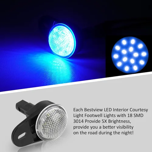Vista 6 de Luces LED de cortesía interiores Bestview para alféizar de Dodge Durango Ram 1500 2500 3500 Classic Nitro Jeep Wrangler Commander Grand Cherokee