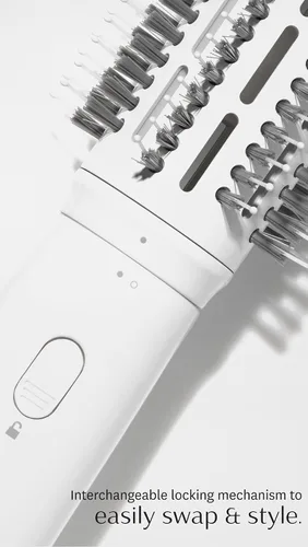 Vista 4 de T3 AireBrush Duo - Cepillo intercambiable de aire caliente con dos accesorios, incluye 15 combinaciones de calor y velocidad, tecnología T3 IonFlow