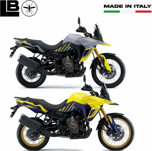 Vista 4 de labelbike - Pegatinas 3D para protecciones de asiento inferior de motocicleta compatibles con Suzuki V-Strom 800DE - Color Amarillo