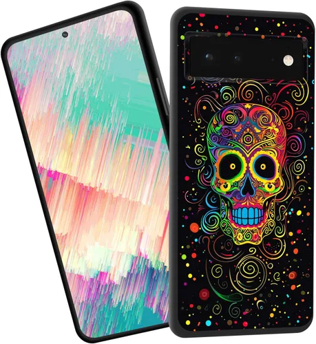 Vista 28 de for Google Pixel 4 XL Case,Slim Shockproof TPU Soft Rubber Silicone Cover Phone Case for Google Pixel 4 XL,Blue Skull Headphone