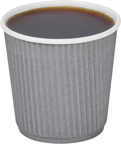 Vista 53 de 500 unidades de tazas desechables negras de 4 onzas para bebidas calientes con diseño de pared ondulada: no necesita mangas - Perfectas