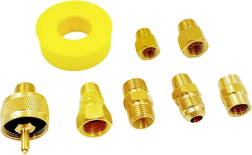 Vista 6 de MENSI Kit convertidor de botellas de tanque de propano de gas con antorcha de malas hierbas, ajuste de 1 libra con 3/8 "NPT, 1/4 "NPT, M12X1.25