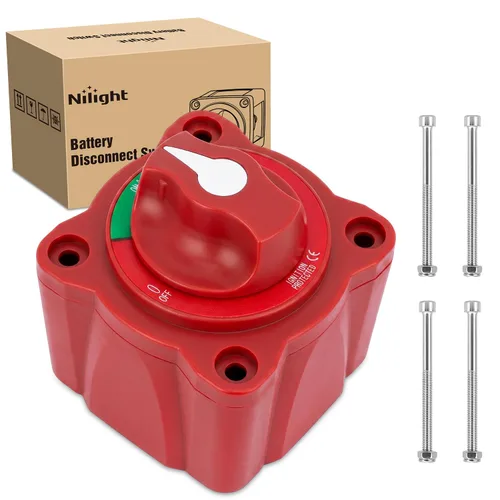 Vista 13 de Nilight Interruptor de desconexión de batería con llave impermeable y cubierta de 12 V 24 V de encendido y apagado, aislador maestro de batería