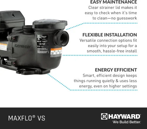 Vista 3 de Hayward W3SP2303VSP MaxFlo VS Bomba de piscina de velocidad variable, color negro